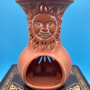 Terracotta Sunesta Chiminea Tealight Candle Holder Sun Face